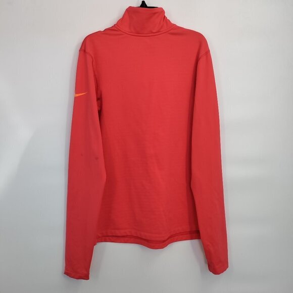 Nike Dri-Fit Half Zip Hi-Neck Knit Longsleeve Pull On Sweater Large Women Pink - Picture 2 of 10